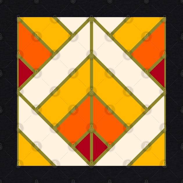 Geometric Pattern: Art Deco Diamond: Sunset by Red Wolf